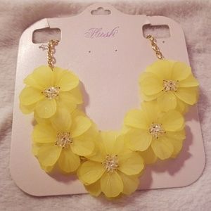 Yellow flower statement necklace